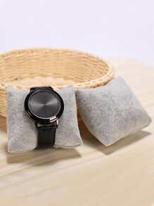 1pc Plain Watch Display Pillow, Grey Watch Organizer, For Household, Gift For Valentine's Day - Grey - View 2