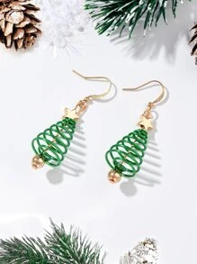 聖誕樹耳墜 - 綠色 - 查看 1