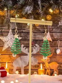 聖誕樹耳墜 - 綠色 - 查看 4