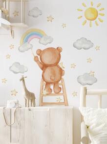 1pc Bear Pattern Wall Sticker - Multicolor - View 1