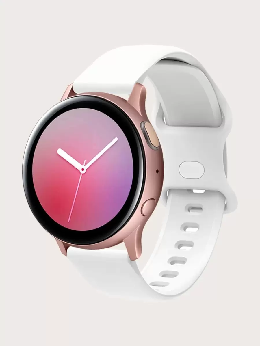 蝴蝶扣坚固柔软硅胶表带 20 毫米/22 毫米快速释放，兼容三星 Galaxy Watch 46 毫米/三星 Galaxy Watch 3 45 毫米/Gear S3 Frontier/Classic，运动表带，腕带替换手链（白色）作为返校学生的礼物 - 白色 - 查看 1