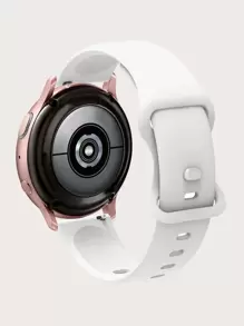 蝴蝶扣坚固柔软硅胶表带 20 毫米/22 毫米快速释放，兼容三星 Galaxy Watch 46 毫米/三星 Galaxy Watch 3 45 毫米/Gear S3 Frontier/Classic，运动表带，腕带替换手链（白色）作为返校学生的礼物 - 白色 - 查看 2