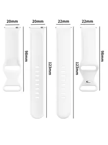 蝴蝶扣坚固柔软硅胶表带 20 毫米/22 毫米快速释放，兼容三星 Galaxy Watch 46 毫米/三星 Galaxy Watch 3 45 毫米/Gear S3 Frontier/Classic，运动表带，腕带替换手链（白色）作为返校学生的礼物 - 白色 - 查看 3