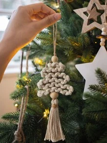 1pc Woven Wall Hanging - Beige - View 1