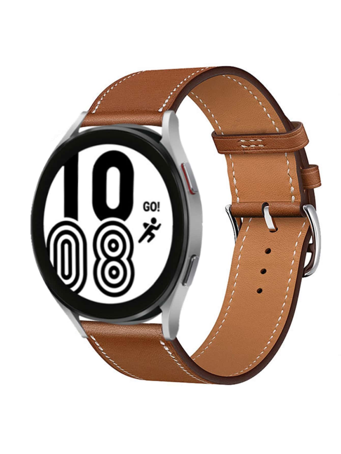 时尚表带 20/22/24 毫米兼容三星 Galaxy Watch 5/Pro/4/Classic 44 毫米 40 毫米 Active 2/3/S3/华为 Gt-2-Pro 手链手表 4 表带运动复古表带不锈钢扣手表配件（棕色）作为学生返校礼物 - 棕色 - 查看 1