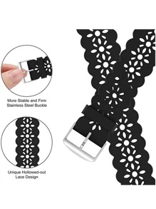 1入組男士和女士蕾絲矽膠運動帶20mm/22mm與三星兼容星系活躍2帶40mm44MM,星系手錶活躍帶,星系帶42mmHUAWEIGT帶