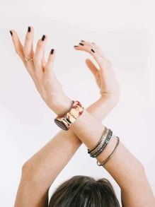 18 毫米 20 毫米 22 毫米智能手表发圈表带，带快拆杆的可爱女式弹性替换表带，织物表带与三星 Galaxy Watch 4 5 Pro Galaxy Active、Active 2 40 毫米 44 毫米手表兼容（黑色），可作为返校学生的礼物 - 查看 3