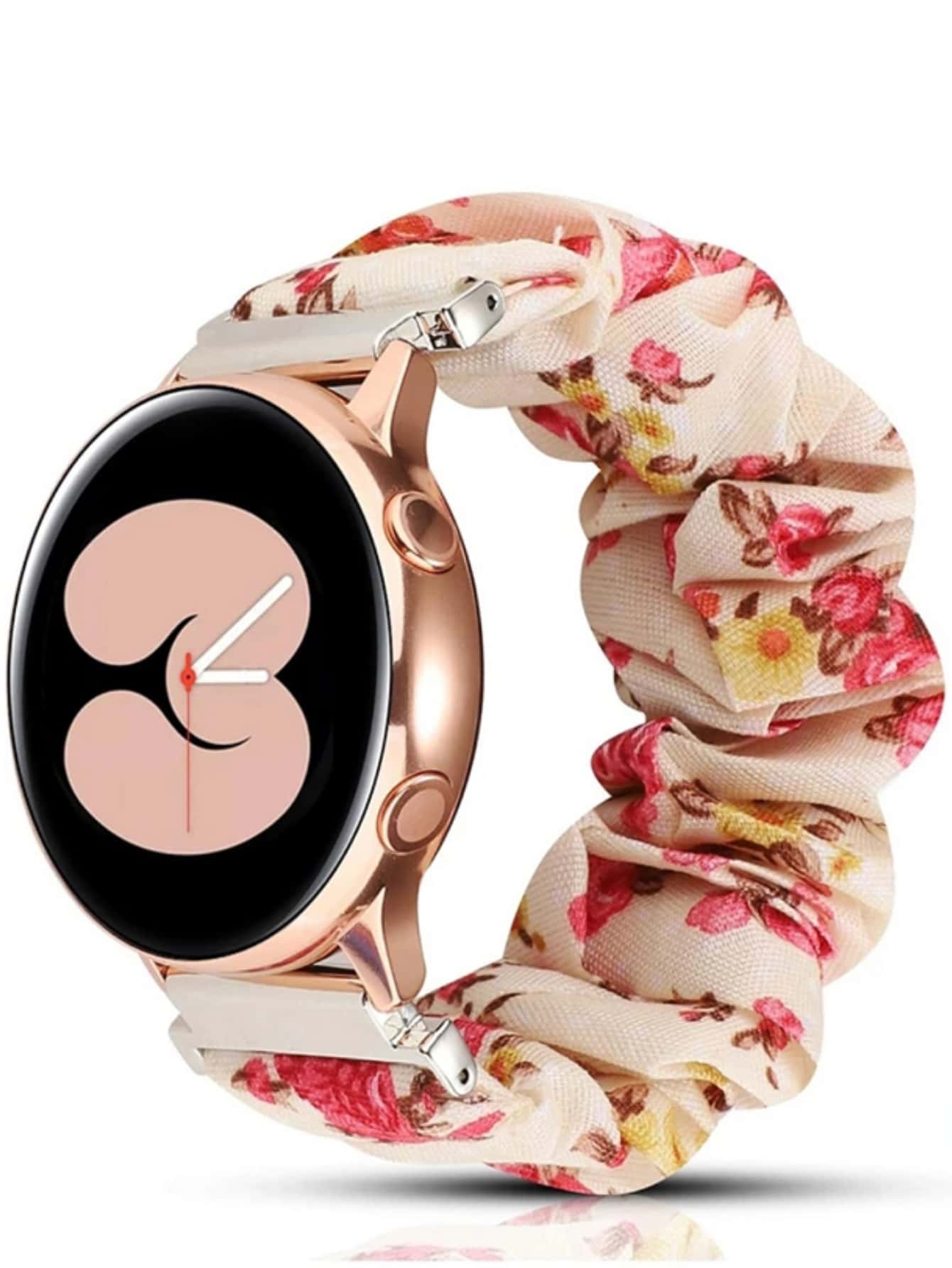 18 毫米 20 毫米 22 毫米智能手表发圈表带，带快拆杆的可爱女式弹性替换表带，织物表带与三星 Galaxy Watch 4 5 Pro Galaxy Active、Active 2 40 毫米 44 毫米手表兼容（黑色），可作为返校学生的礼物 - 查看 1