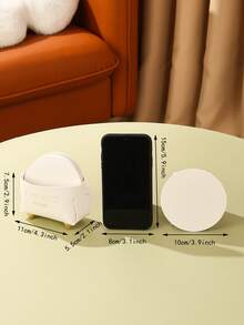 7pcs Plain Coaster With Storage Box - White - View 5