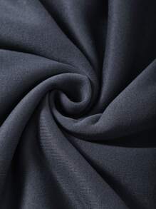 SHEIN EZwear Letter Graphic Drawstring Thermal Lined Hoodie - Dark Grey - View 5