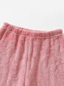 Niñas Set homewear con diseño de oreja 3D con capucha - Rosa - Ver 3