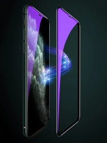 Full Screen Silk Purple Anti-blue Light Tempered Glass Screen Protector - Clear - View 2