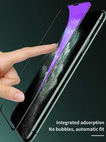 Full Screen Silk Purple Anti-blue Light Tempered Glass Screen Protector - Clear - View 3