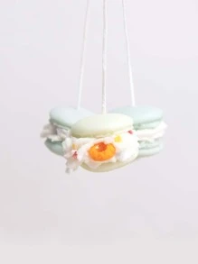 1 件 DIY 硅胶模具，3D 马卡龙设计汉堡软糖模具 - 粉色 - 查看 5