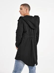 HADLEY M Manfinity Homme Áo khoác Nam Dây kéo Túi màu trơn Giải trí - màu đen - Xem 3