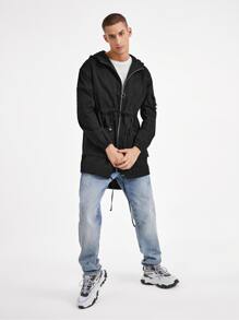 HADLEY M Manfinity Homme Áo khoác Nam Dây kéo Túi màu trơn Giải trí - màu đen - Xem 7