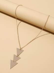 Triangle Pendant Necklace - Yellow Gold - View 3