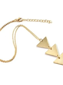 Triangle Pendant Necklace - Yellow Gold - View 5