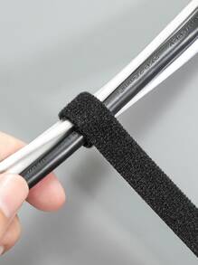 Băng dính Móc và Vòng, Độ bền cao, Chống thấm thời tiết & Chống nước - Băng dính Móc và Vòng hai mặt bằng nylon tự dính màu đen - Lý tưởng cho Gia đình, Văn phòng & Đồ thủ công DIY - màu đen - Xem 3