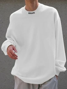 Manfinity Men Letter Graphic Drop Shoulder Oversize Sweatshirt - White - View 1