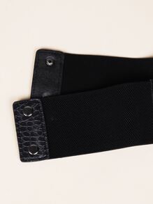 Circle Decor Wide Belt - Black - View 5