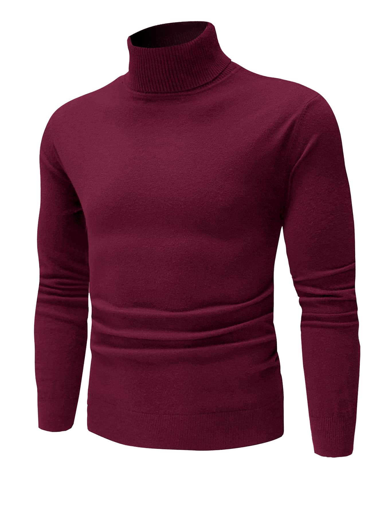 Men's Ribbed Turtleneck Long Sleeve Sweater