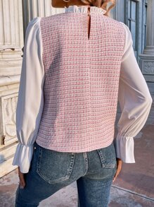 Chiquease Frill Neck Flounce Sleeve 2 In 1 Blouse - Multicolor - View 2