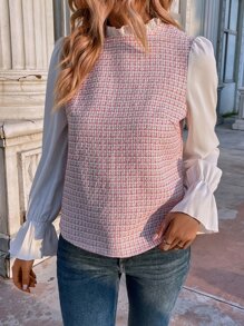 Chiquease Frill Neck Flounce Sleeve 2 In 1 Blouse - Multicolor - View 6