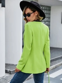 Blazer neón con diseño de solapa - Verde Lima - Ver 2