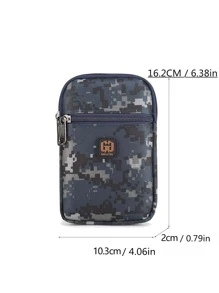 GAOLEMA Hombres Riñonera con patrón de camuflaje con diseño de parche de letra - azul real - Ver 6