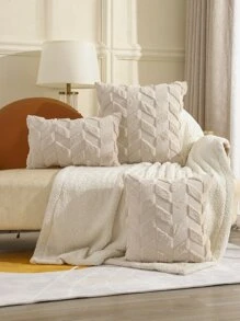 1入組幾何樣式靠墊套不附帶墊芯 - 米色 - 查看 1