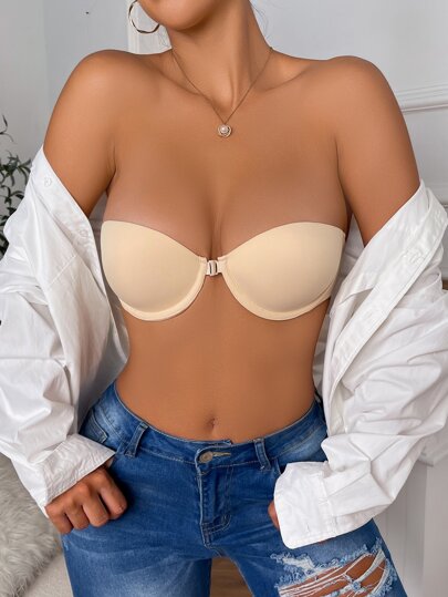DesireSculpt Solid Front-Close Strapless Underwire Bra
