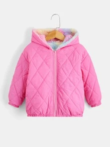 SHEIN 學步女孩1入組雙種紮染連帽絨毛外套