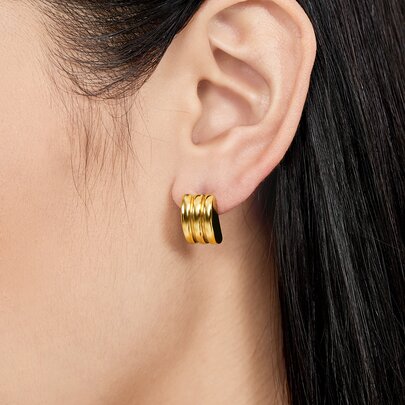 Geometric Design Stud Earrings