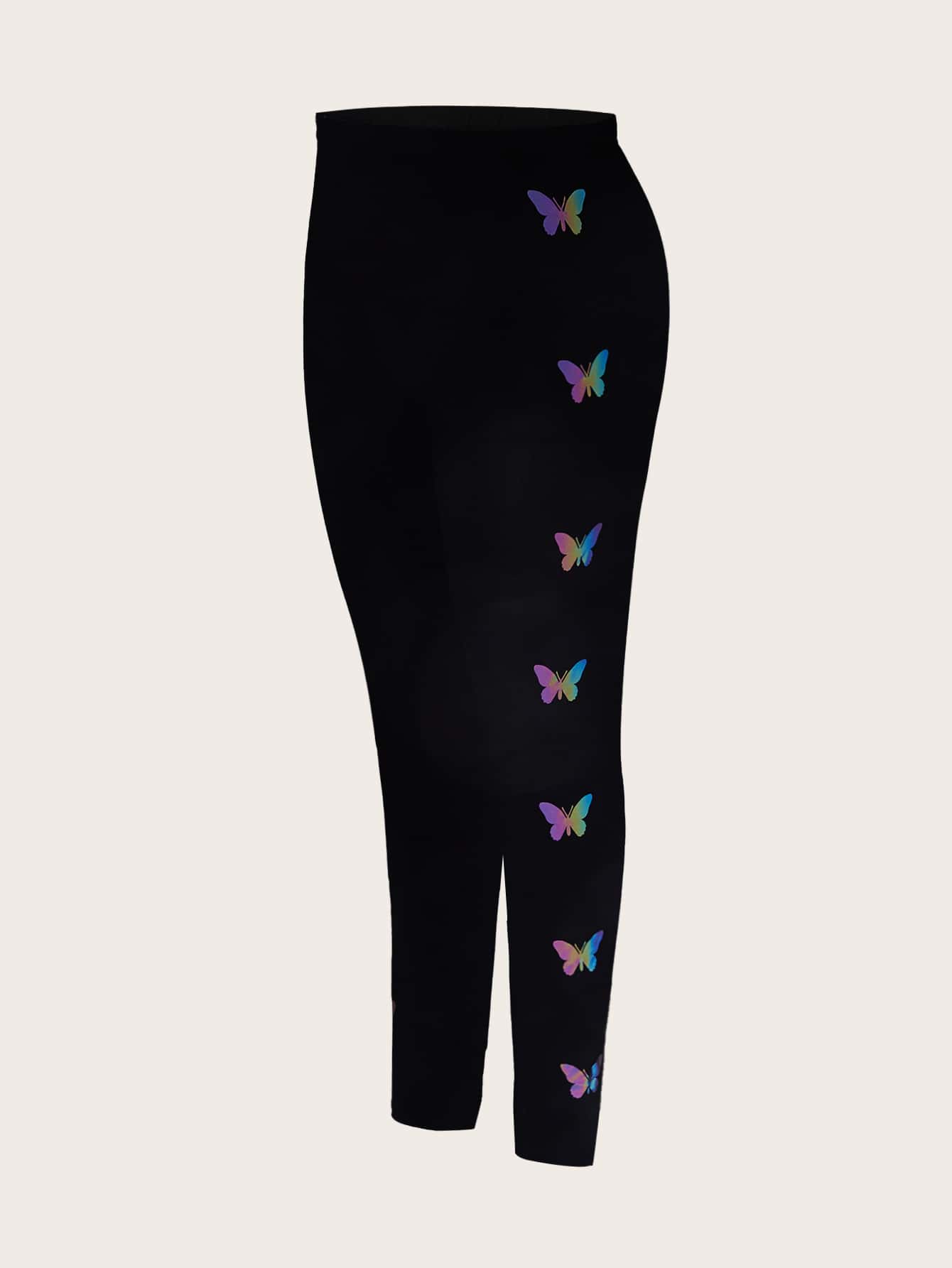 SHEIN EZwear Quần lót kích thước lớn Thú vật Loại bướm Giải trí - màu đen - Xem 1