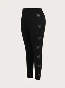 SHEIN EZwear Quần lót kích thước lớn Thú vật Loại bướm Giải trí - màu đen - Xem 3