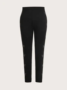 SHEIN EZwear Quần lót kích thước lớn Thú vật Loại bướm Giải trí - màu đen - Xem 4