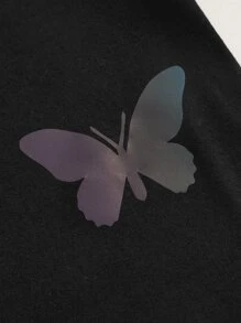 SHEIN EZwear Quần lót kích thước lớn Thú vật Loại bướm Giải trí - màu đen - Xem 5