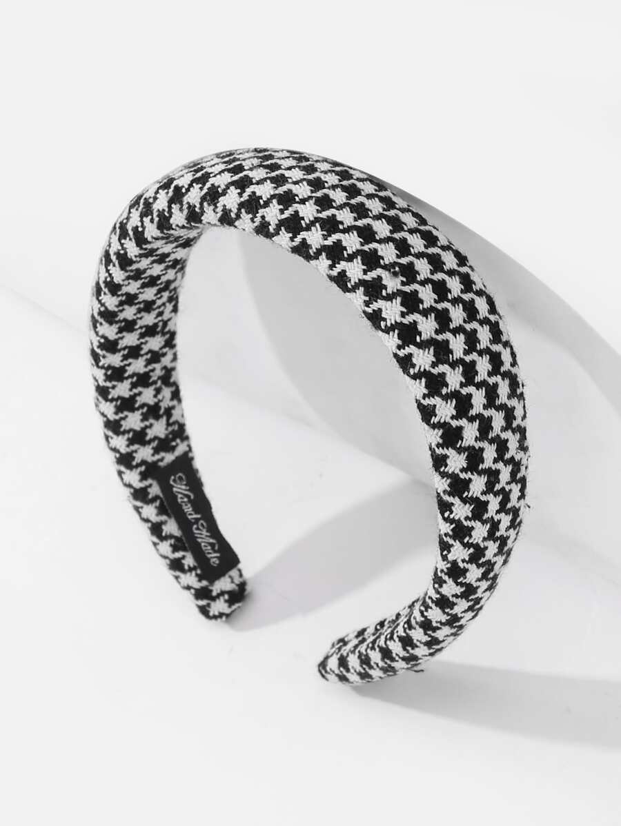 Băng đô rộng có đệm xốp dạng lưới 1 mảnh thanh lịch, thích hợp để đeo hàng ngày (bao gồm cả quy trình thủ công) - Đen và trắng - Xem 1