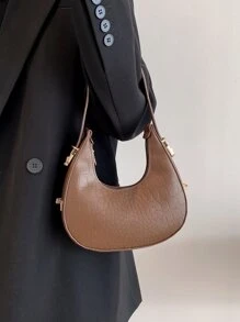 Impermeable, liviano, informal de negocios Bolso hobo de moda de color sólido Bolso con asa superior en relieve de cocodrilo Monederos con estilo en forma de media luna Mini bolso en relieve de cocodrilo para niñas adolescentes, mujeres, estudiantes universitarios, novatos y trabajadores de cuello blanco Perfecto para oficina, universidad, trabajo, negocios, viajes diarios, al aire libre, Viajes, Salidas