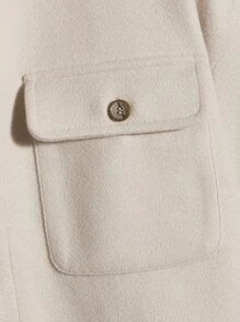 Manfinity RebelGame Super Loose Men's Flap Pocket Tweed Overcoat - Apricot - View 4