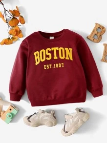 SHEIN Toddler Boys Letter Graphic Sweatshirt