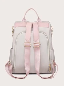 Women's Floral Embroidery Backpack Shoulder Dual-Use Casual Backpacks, Fashion Front Pocket Preppy Style Lightweight Back Pack Waterproof For School Classic Bag, Portable Shoulder Bags For Outdoors Travel & College Campus, School Supplies,School Backpack,Back To School,