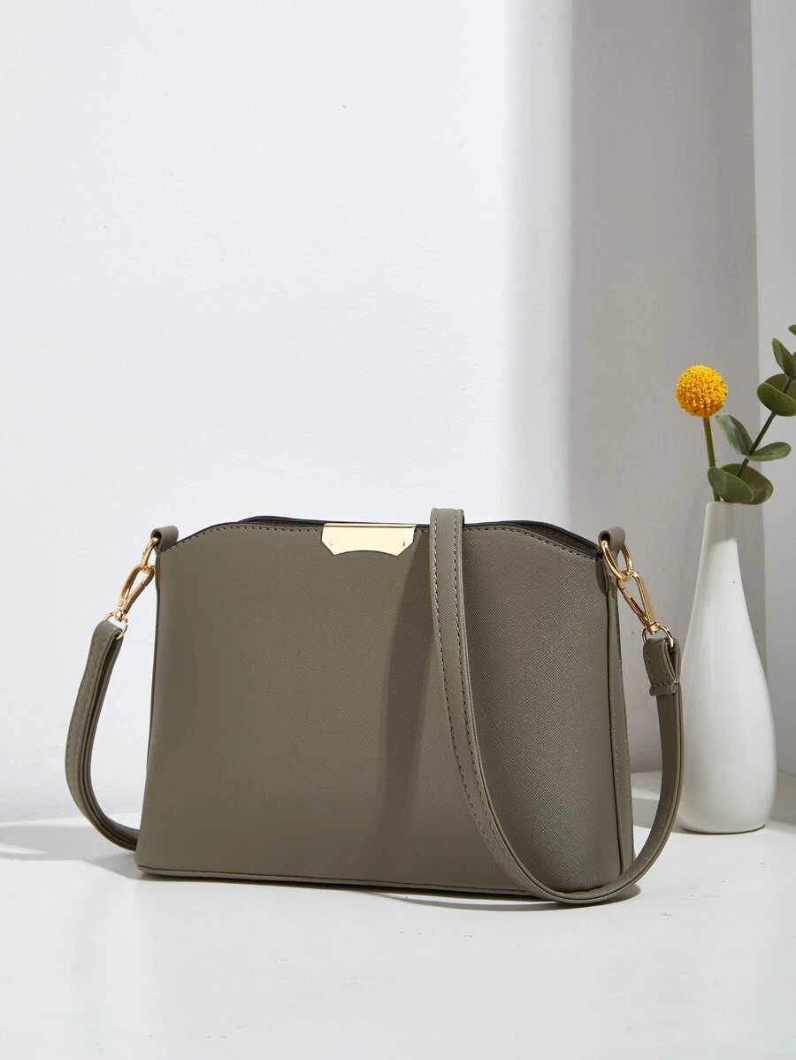 流行百搭單肩包 - 灰色 - 查看 1