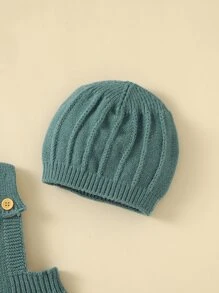 嬰兒後背十字交叉針織連身褲和帽不帶T恤 - 綠色 - 查看 3