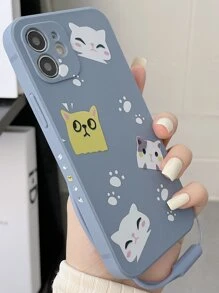 卡通貓貓圖案手機殼附帶繩子 - 彩色 - 查看 1
