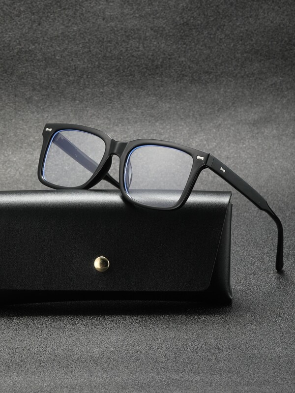 1 Stück Herren klassische retro Nieten Lässig/Business Stil Nicht-Rezept Brille (Brillenkordel inklusive)
