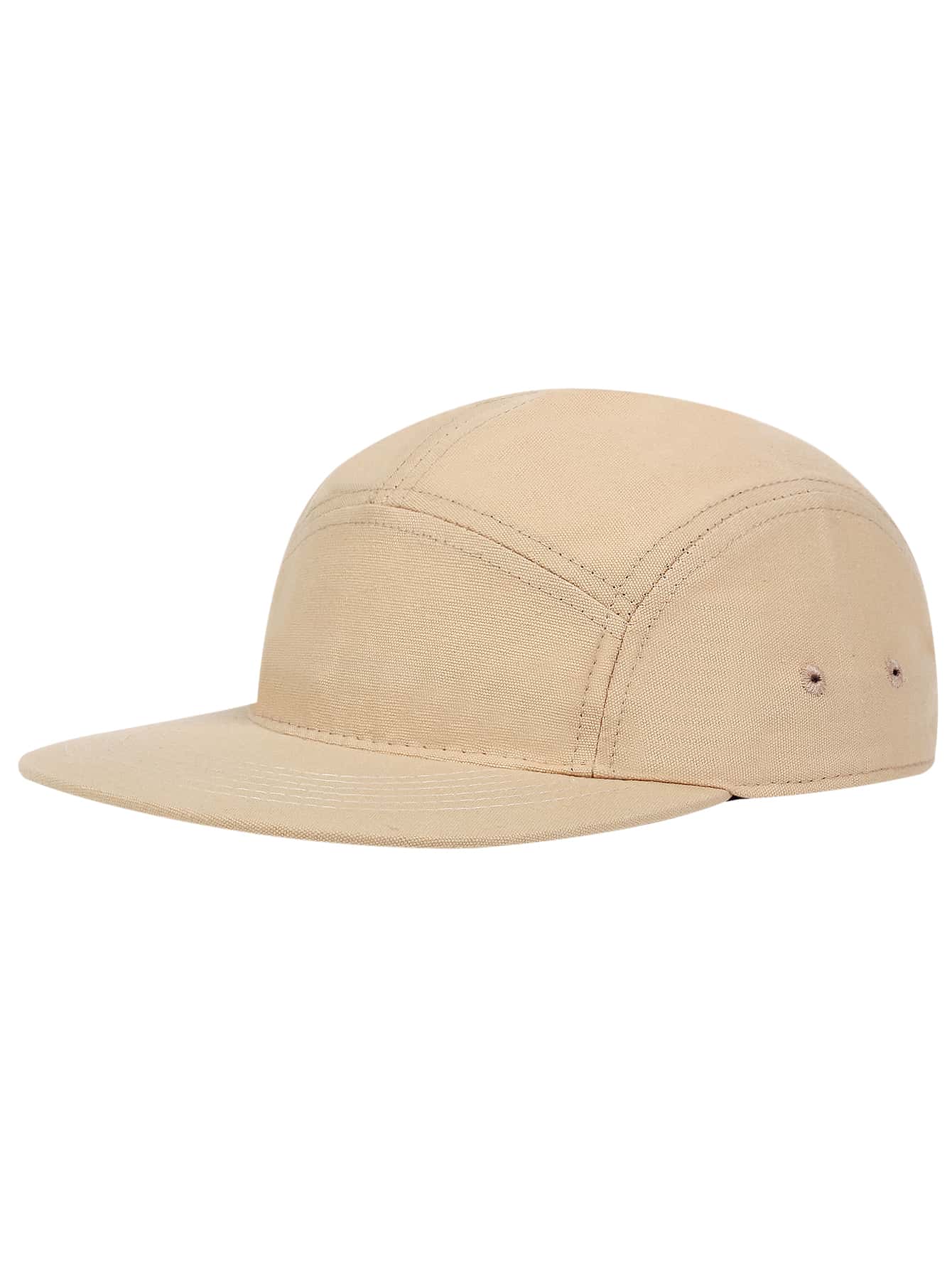1 Pieza Gorra Hip-hop De Cinco Paneles De Color Sólido Para Hombre - Caqui - Ver 1