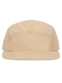 1 Pieza Gorra Hip-hop De Cinco Paneles De Color Sólido Para Hombre - Caqui - Ver 2