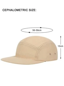 1 Pieza Gorra Hip-hop De Cinco Paneles De Color Sólido Para Hombre - Caqui - Ver 5
